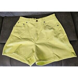 Vintage Bill Blass Jean Shorts Women's Size 12 Neon Yellow 90s See Measurements